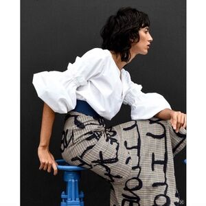 Silvia Tcherassi Houndstooth I Love You Mermaid Skirt